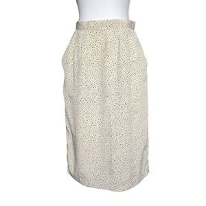 Vintage 1960’s Polka Dot Satin Lined Knee Length Pencil Wiggle Skirt Size Small
